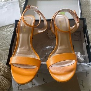 Lulus orange ankle strap dressy heels